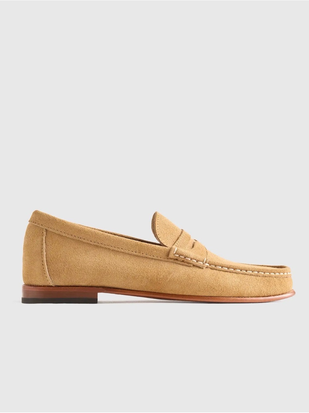 New Quince Suede Penny Loafers in Tan - Retail $135